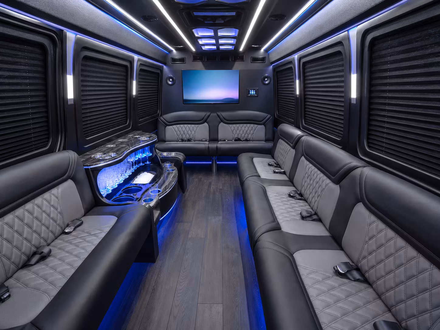 georgetown 40 passenger party bus inside